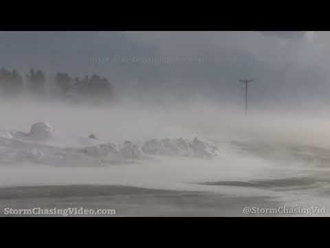 High Winds And Blowing Snow Whiteout Barron County, WI - 2/18/2022