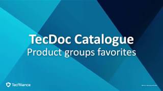 Tutorial - Product groups favorites in TecDoc Catalogue