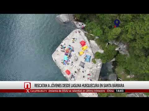 Rescatan a jóvenes desde laguna Huequecura en Santa Barbara