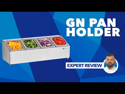 video - Gastronorm Pan Holder - Incl. 4 GN 1/6 Gastronorm Containers with Lids