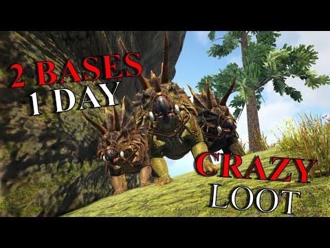 RAIDING 2 BASES IN 1 DAY FOR CRAZY LOOT | Ark Survival Evolved - Ep 3