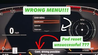 How to reset oil, and reset brake pads "reset unsuccessful" on BMW