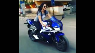 Girl riding superbikes in india  CBR 600R