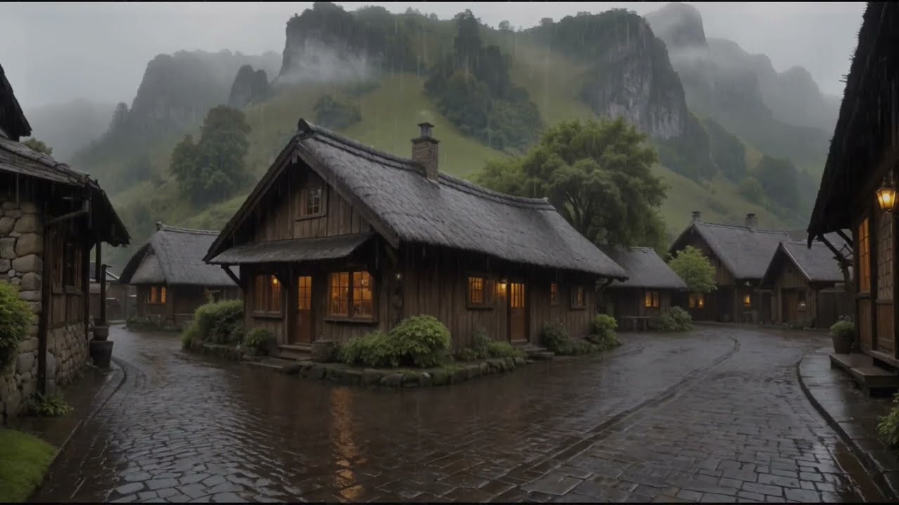 Relaxing Rain Sounds with Mild Thunder -  Effective for Stress Relief & Deep Calm | ASMR RAIN