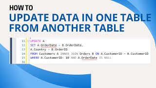 39 How to update data in one table from another table in sql