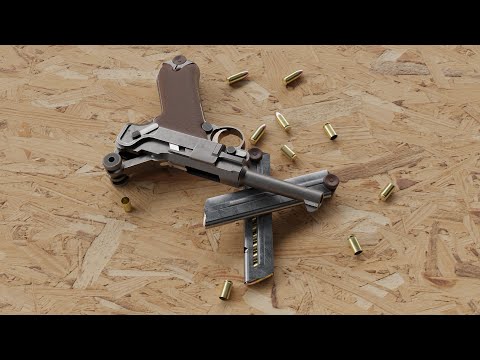 3D modeled LUGER P08