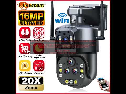 1005005935718387 Ultra 16MP 8K WIFI PTZ IP Camera Surveillance Security Four Lens Camer