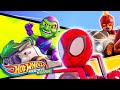 Spiderman Y La Capitana Marvel Contra Duende Verde Hot Wheels RacerVerse