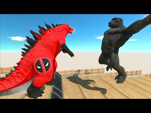 Deadpool Godzilla 2014 VS King Kong Death Fall - Animal Revolt Battle Simulator