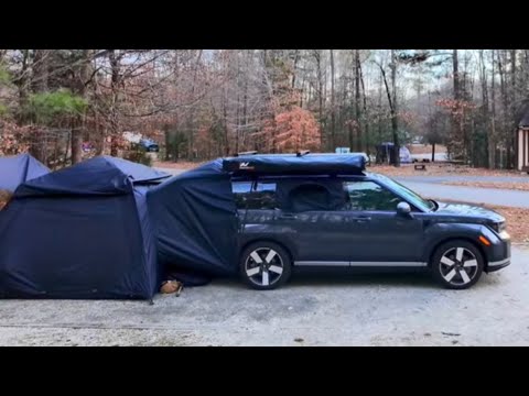 Cool Car-Tent Camping Setup with Cozy Winter Vibes