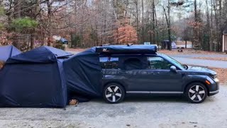 Cool Car-Tent Camping Setup with Cozy Winter Vibes