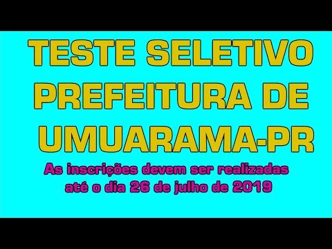 TESTE SELETIVO PREFEITURA DE UMUARAMA PR