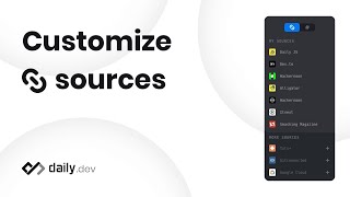 Filter by source | Getting started with daily.dev