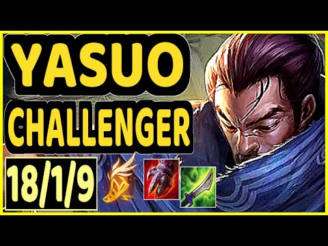 MAGIFELIX (YASUO) vs LUCIAN - QUADRAKILL 18/1/9 KDA MID CHALLENGER GAMEPLAY - EUW