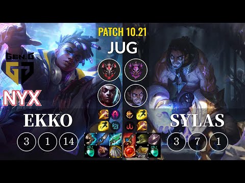 GEN Nyx Ekko vs Sylas Jungle - KR Patch 10.21