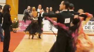 Manuel Trillo and Anastasia Zhitova dance quick-step in Cangas competition 2013