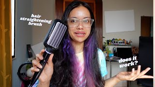 Trying the Philips Heated Hair Straightening Brush | *not sponsored* | unboxing &amp; review