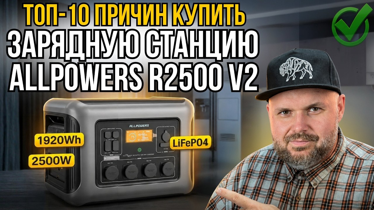 ТОП-10 ПРИЧИН КУПИТЬ ЗАРЯДНУЮ СТАНЦИЮ ALLPOWERS R2500 V2 С LIFEPO4 БАТЕРЕЙ НА 2500W ПЕРЕД БЛ?