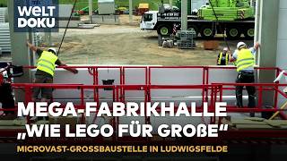 BAU EINER MEGA-HALLE: Microvast Batteriefabrik in Ludwigsfelde bei Ber