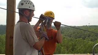 preview picture of video 'Ziplining Down the Screaming Eagle @ Banning Mills -  August 2009'