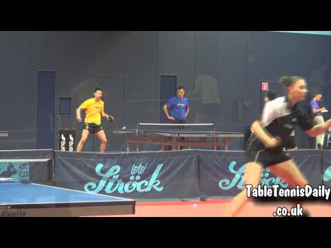 Ma Long and Zhou Yu training at WSA for WTTC 2013