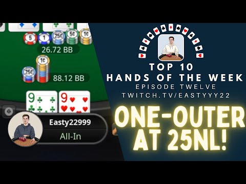 Top 10 Hands Of The Week Ep. 12 - Heartbreaking One-Outer at 25NL Zoom!