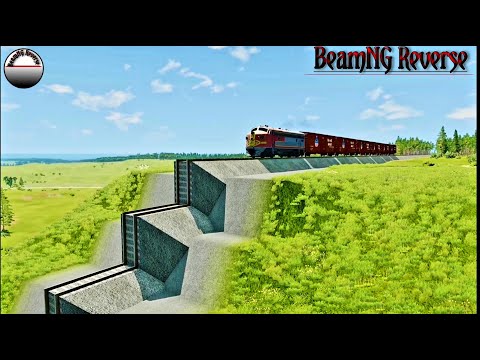 Trains vs Stairs Crashes Reverse - BeamNG Drive