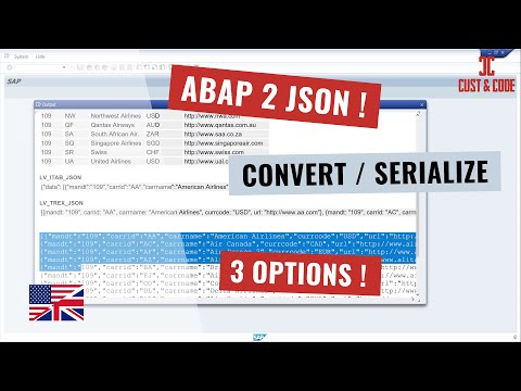 ABAP 2 JSON -  3 Ways to Convert [english]