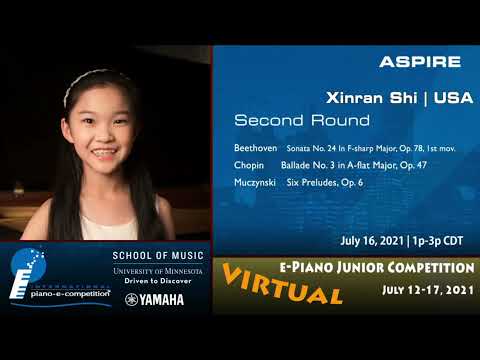 Xinran Shi (USA), Aspire, Round 2 | e-Piano Junior Competition'21 VIRTUAL