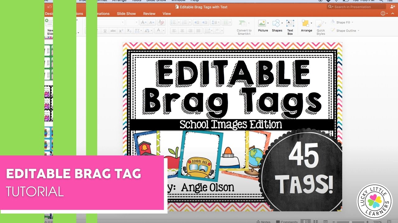 Editable Brag Tag Tutorial