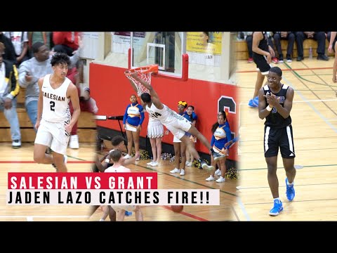 Salesian vs Grant | Jaden Lazo Catches FIRE & Hits 4 Threes In The First!!