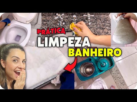 COMO LIMPAR UM BANHEIRO COMPLETAMENTE SUJO SEM JOGAR ÁGUA! LIMPEZA DE BANHEIRO SUPER PRÁTICA!!