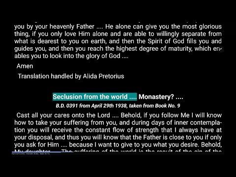 BD0391 Seclusion from the world.... Monastery.... (Apr 29, 1938)