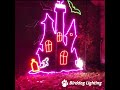 Animated LED Neon Haunted House - Giant 96" Lighted Halloween Decoration #halloweendecor