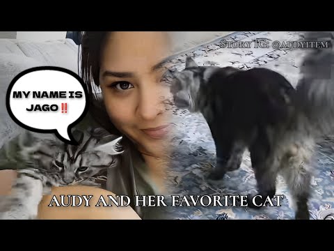 AUDY ITEM AND HER FAVORITE CAT (JAGO)