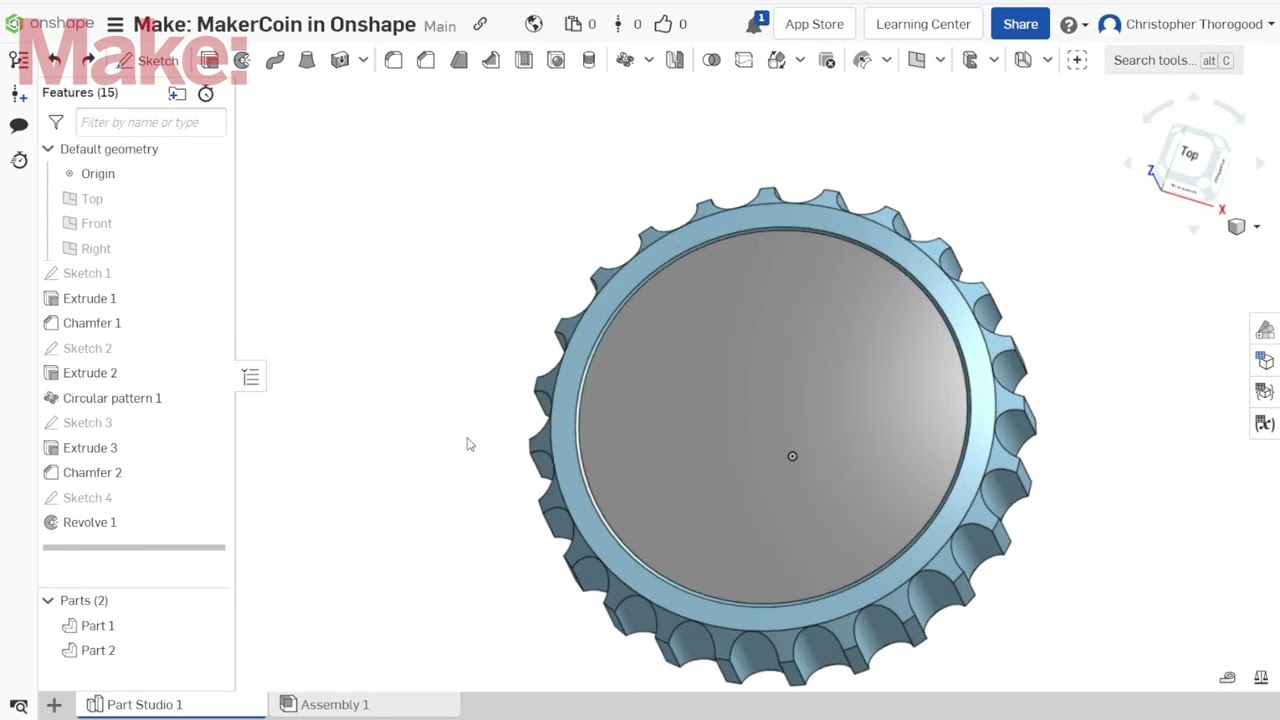 How to design the Maker Coin In Onshape