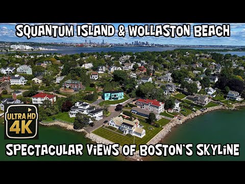 Squantum Island & Wollaston Beach Quincy MA 4K  (DJI Mavic Air 3S Drone Footage)  Boston Skyline!!