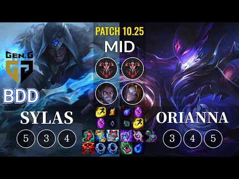 GEN Bdd Sylas vs Orianna Mid - KR Patch 10.25