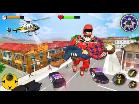 Play the real speed robot hero rescue city survival flying fire hero robot kids gameplay