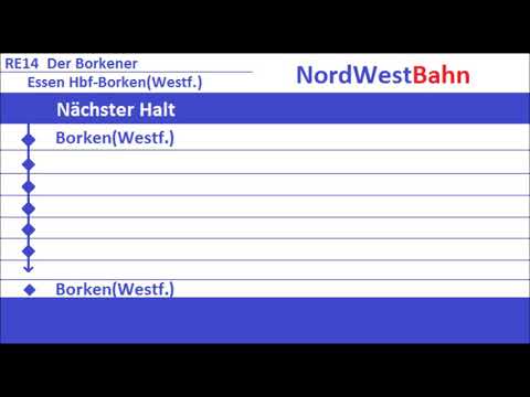 [NordWestBahn] Ansagen RE14 Borken(Westf) - Essen Hbf