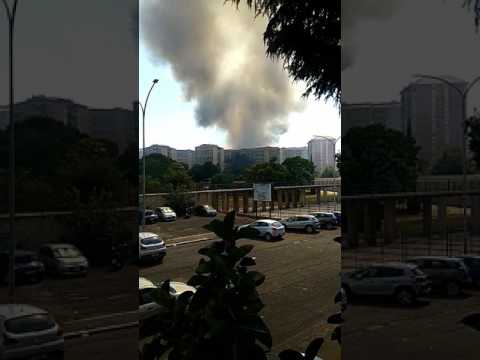 Incendio Roma 2017/07/08 torre spaccata