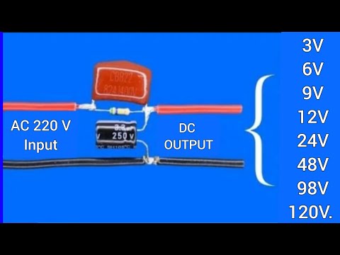 220 volt to 3/6/9/12/24/48/98/120/180 v. DC LED driver Circuit without Transformer - Multi Output