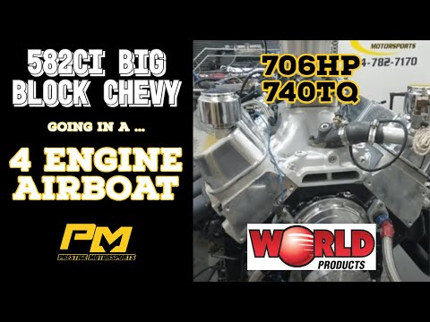 3rd of 4 582ci Big Block Chevy Engine for Ken's Four Engine Airboat - 706HP 740TQ