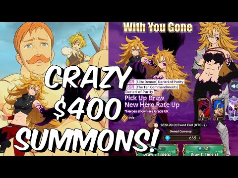 CRAZY $400 Derieri Summons! - HOW MANY ESCANOR ANIMATIONS?! - Seven Deadly Sins: Grand Cross