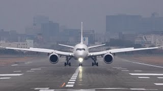 Crosswind Landings Osaka Itami JAL A350 ANA 787 Special Livery