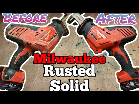 Restoring an old Milwaukee 18v 2625-20 Hackzall recip saw that had rusted solid inside.