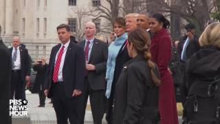 WATCH: The Obamas and Bidens depart US Capitol