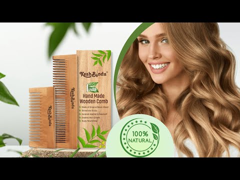 KeshBindu Neem Wooden Comb Wide Tooth for Hair Growth for Men & Women All Purpose Small Size.
