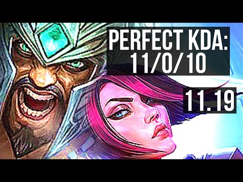 TRYNDAMERE vs FIORA (TOP) | 11/0/10, Quadra, 6 solo kills, Legendary | NA Grandmaster | v11.19