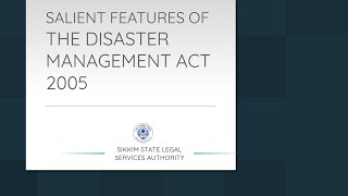 SALIENT FEATURES OF THE DISASTER MANAGEMENT ACT 2005;?>